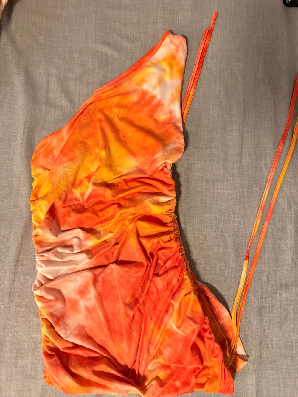 SHEIN Orange Tie-Dye Maxi Dress